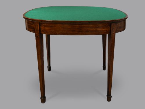 A GOOD GEORGE III MAHOGANY WELL FIGURED CARD TABLE - ADDITIONAL PHOTO 2