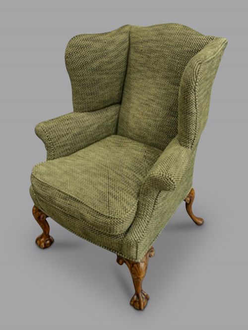 19TH CENTURY WALNUT WING CHAIR CIRCA 1860