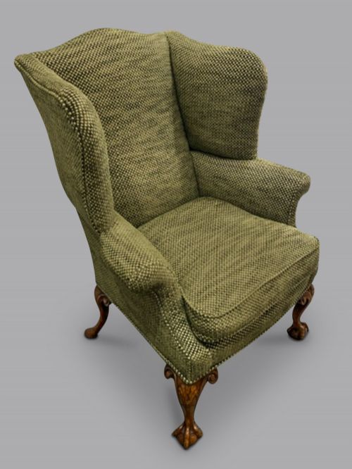 19TH CENTURY WALNUT WING CHAIR CIRCA 1860 - ADDITIONAL PHOTO 1