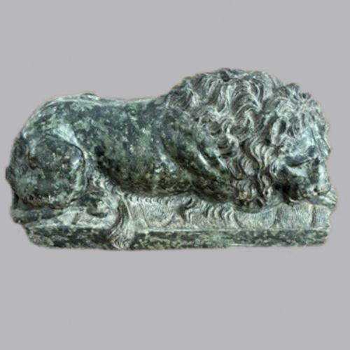 19TH CENTURY HUALIEN GREEN MARBLE RECUMBENT LION CIRCA 1880