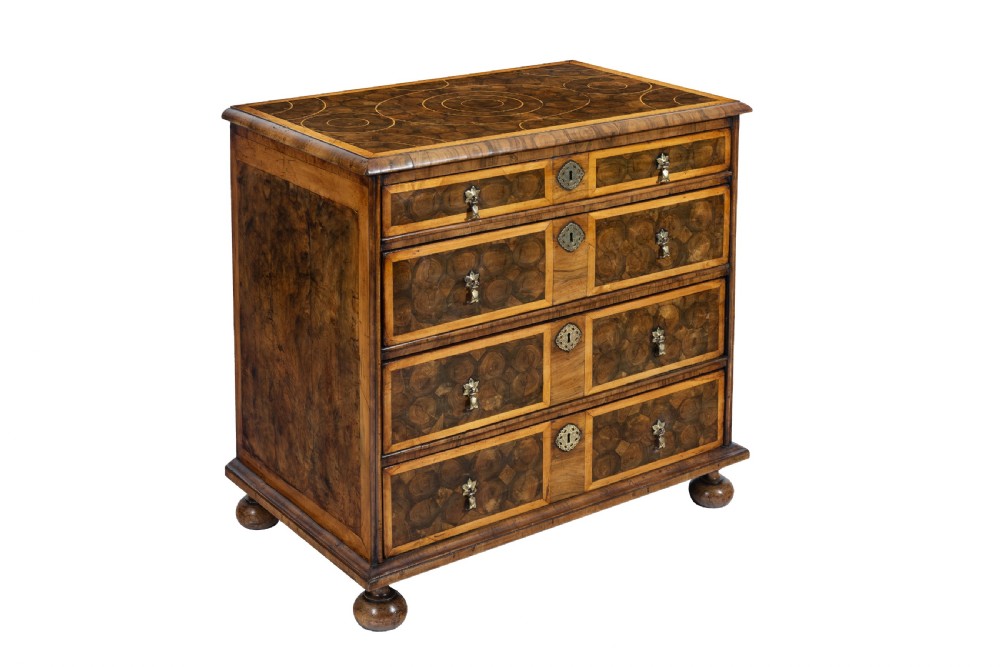 A fine William and Mary Walnut Chest. Circa 1690