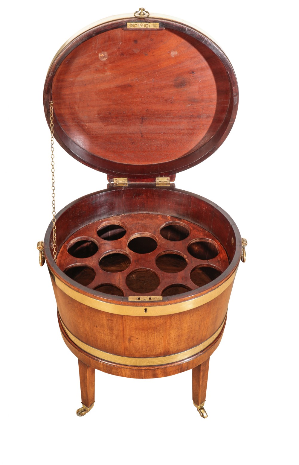 George III mahogany brass bound cellarette. Circa 1770 View II