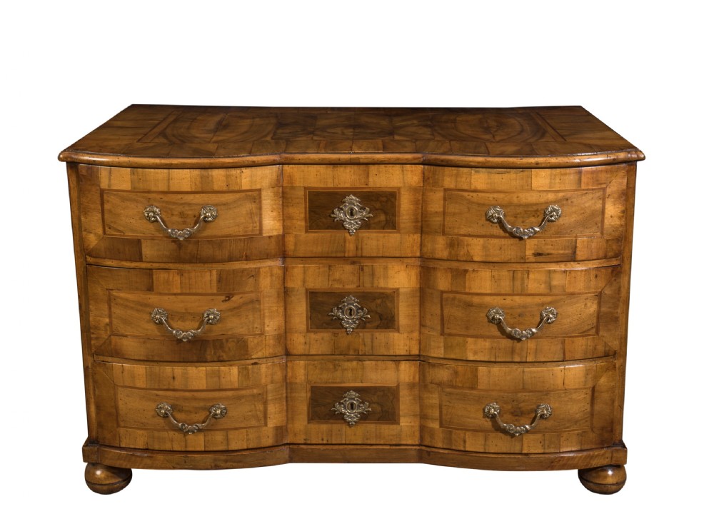 A late 18th century continental walnut crossbanded commode. Circa 1790