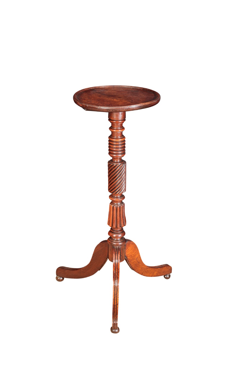 Regency oak torchere stand. Circa 1820