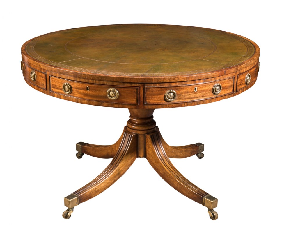 Regency mahogany drum table. Circa 1810
