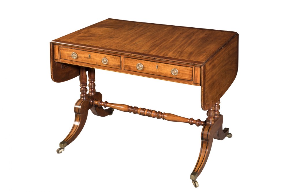 George III mahogany sofa table. Circa 1810 View II