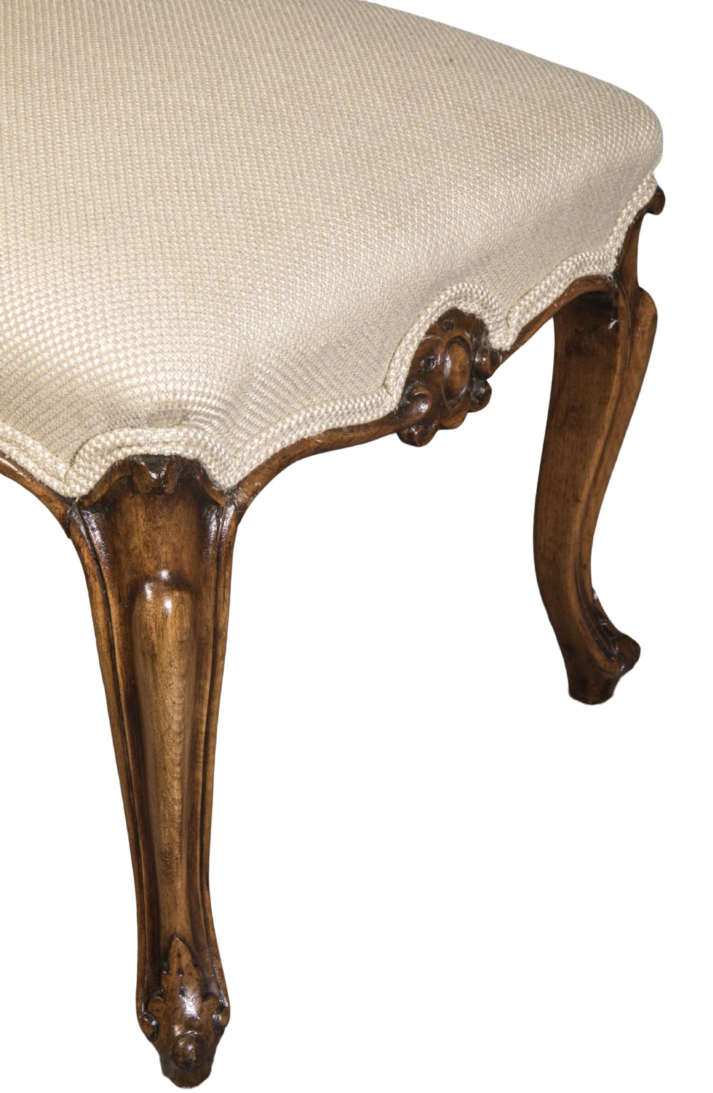 19th century mahogany long stool. Circa 1880 View II