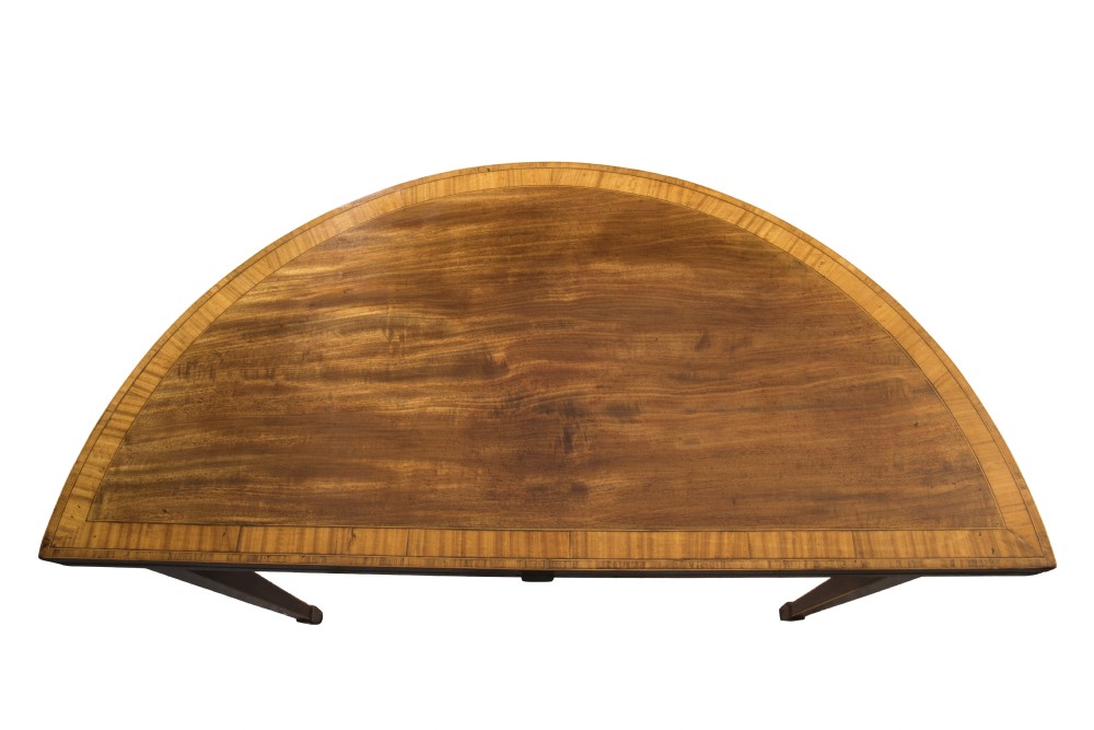 George III mahogany demi-lune card table. Circa 1790. View III