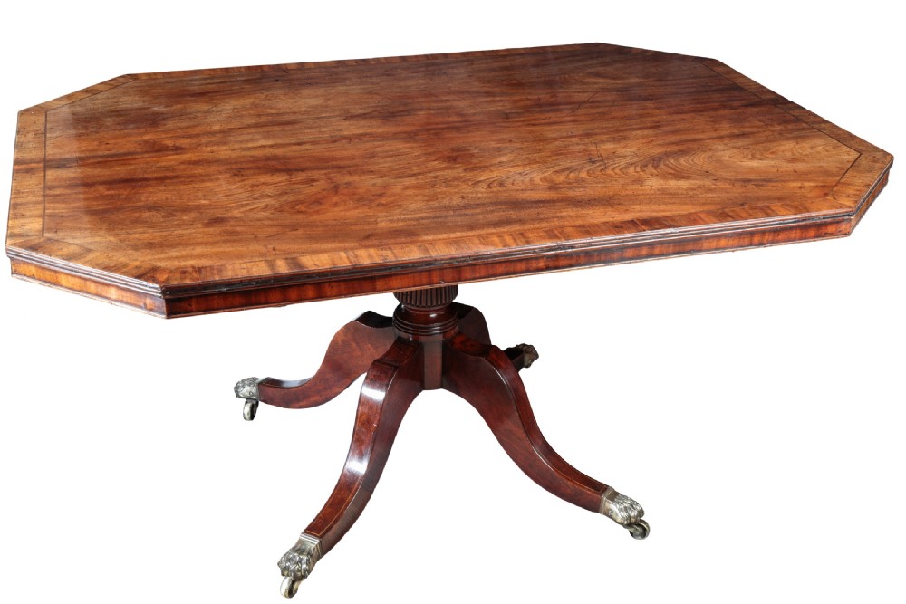 Fine George III mahogany crossbanded breakfast table. Circa 1820