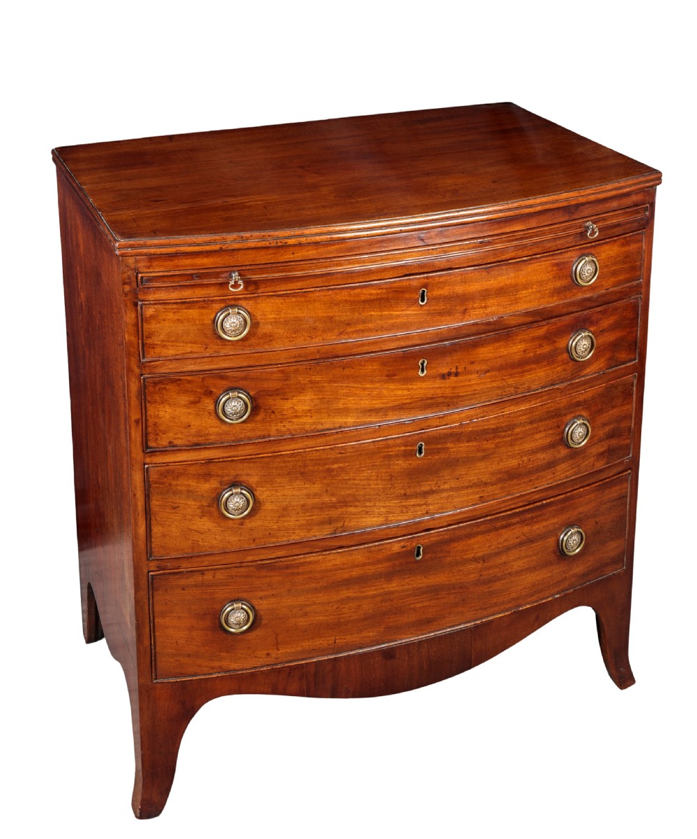 Small George III mahogany bowfront chest. Circa 1810