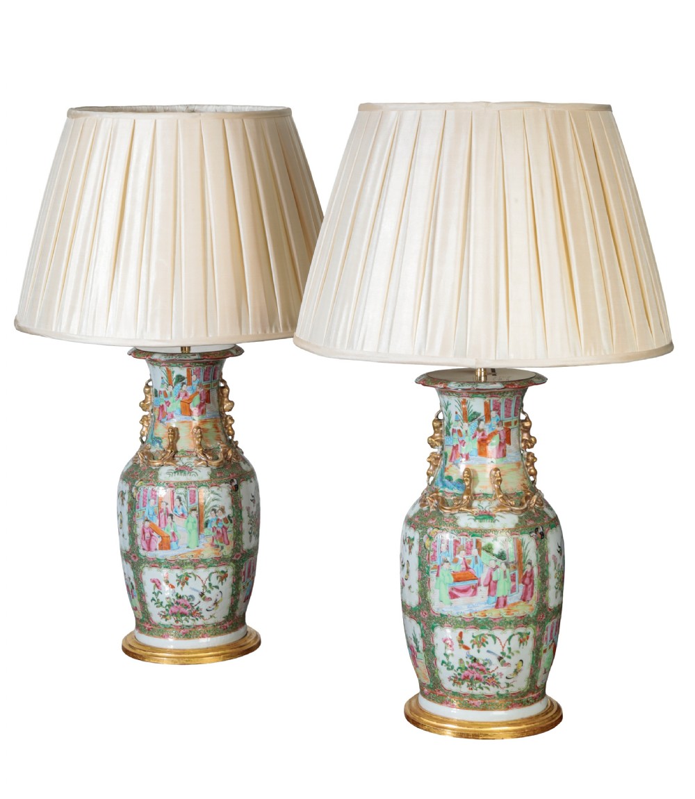 Pair of 19th century Cantonese vases. Circa 1890