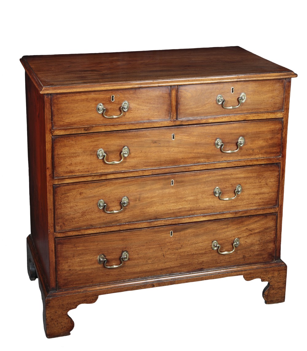 Well figured George III mahogany chest. Circa 1780