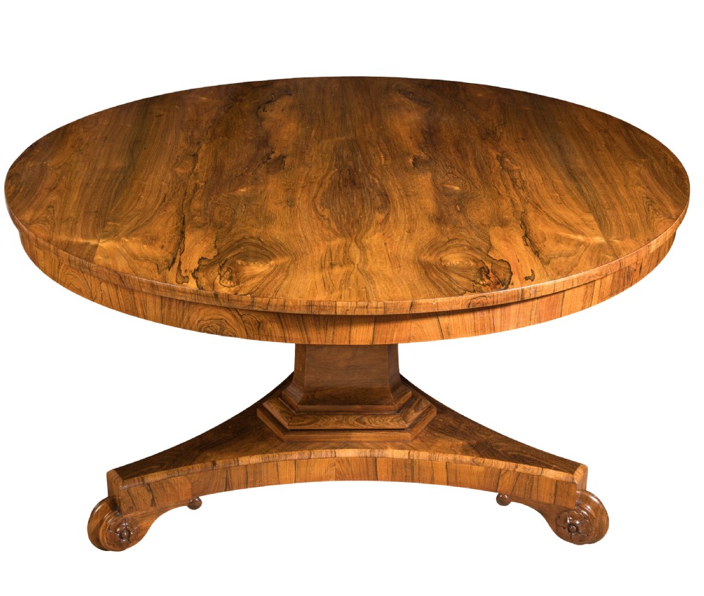 Good Regency rosewood round table. Circa 1820