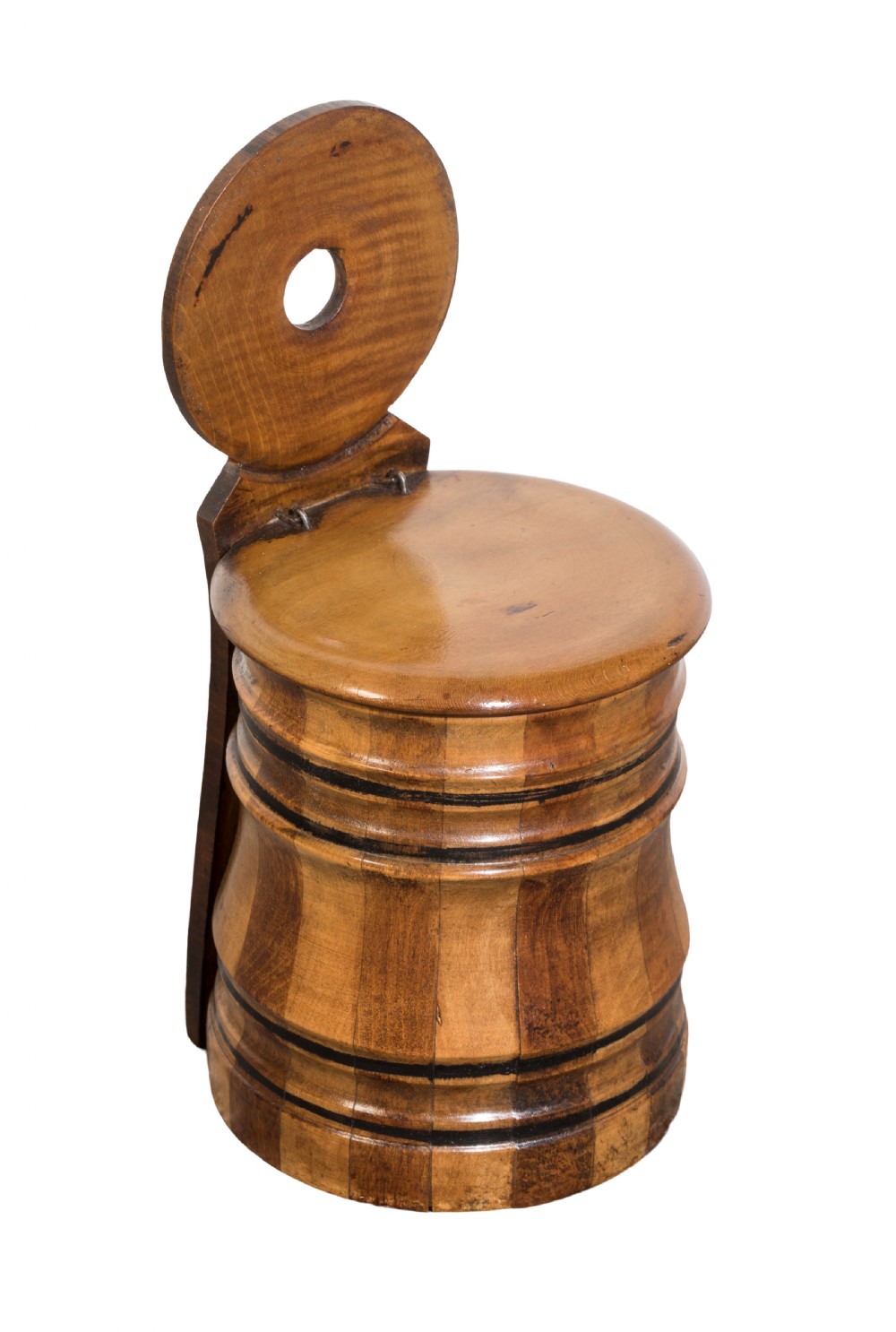 Early 19th century mahogany and beech salt box. Circa 1820 View II