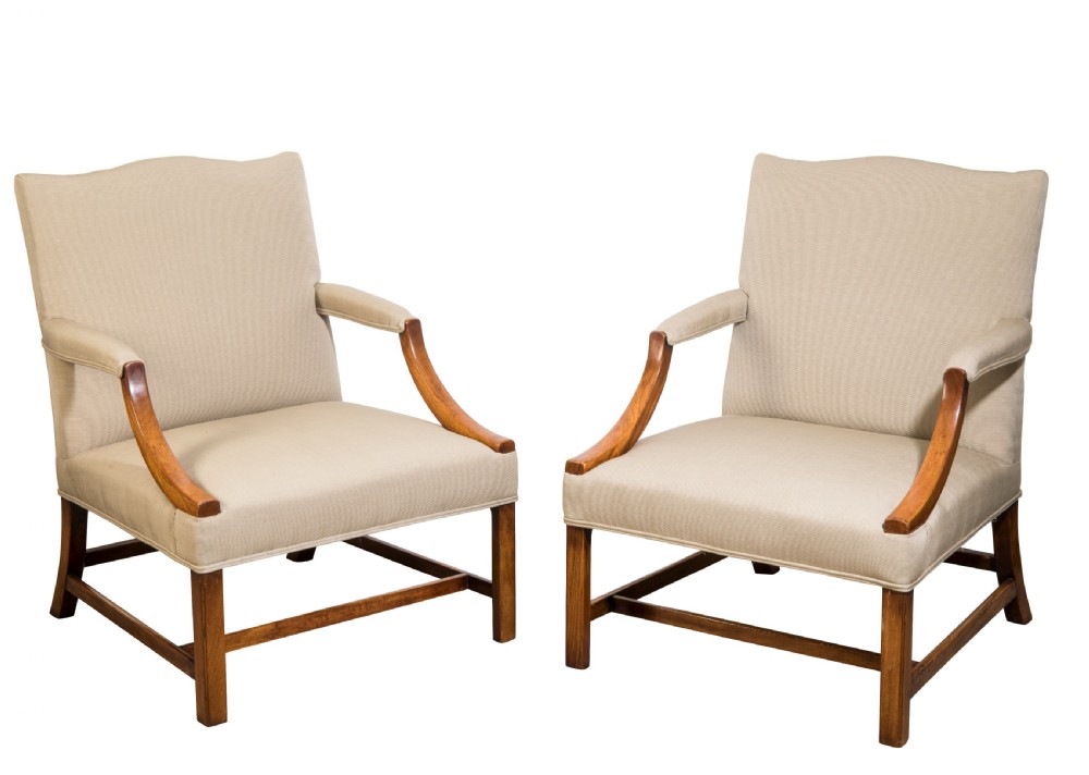 Pair of George III Gainsborough chairs. Circa 1770