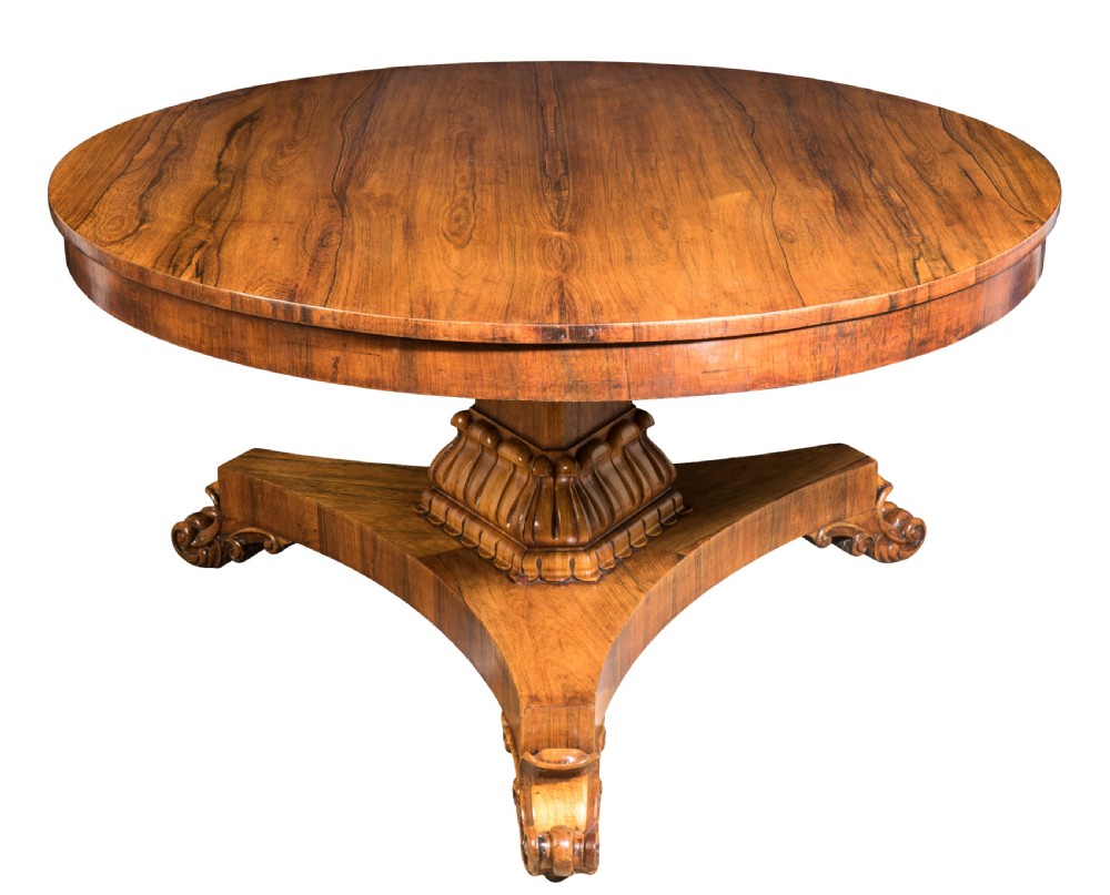 Late Regency rosewood round centre table