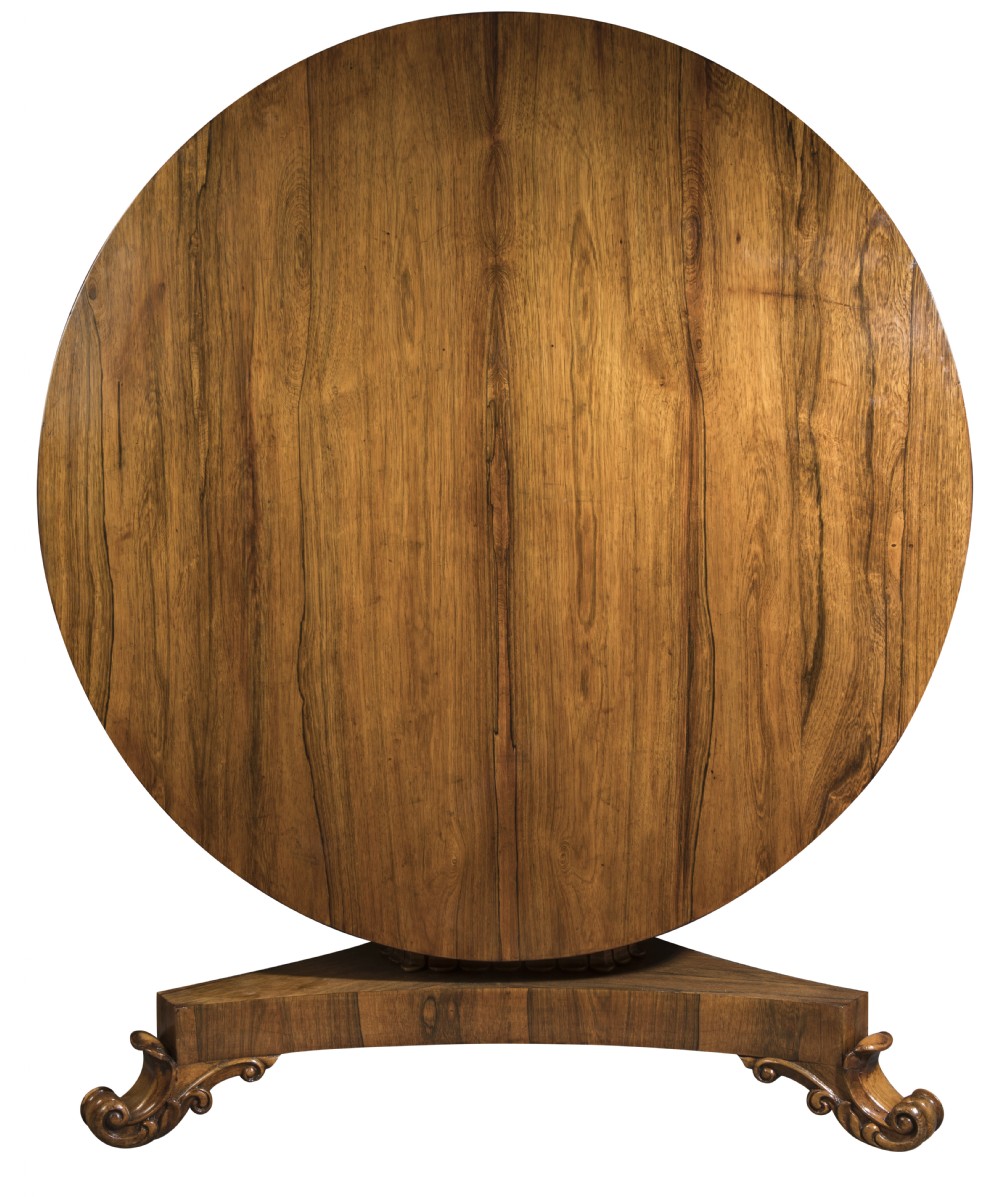 Late Regency rosewood round centre table View II