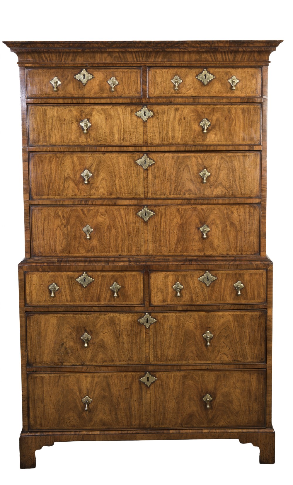 George II walnut tallboy. Circa 1730