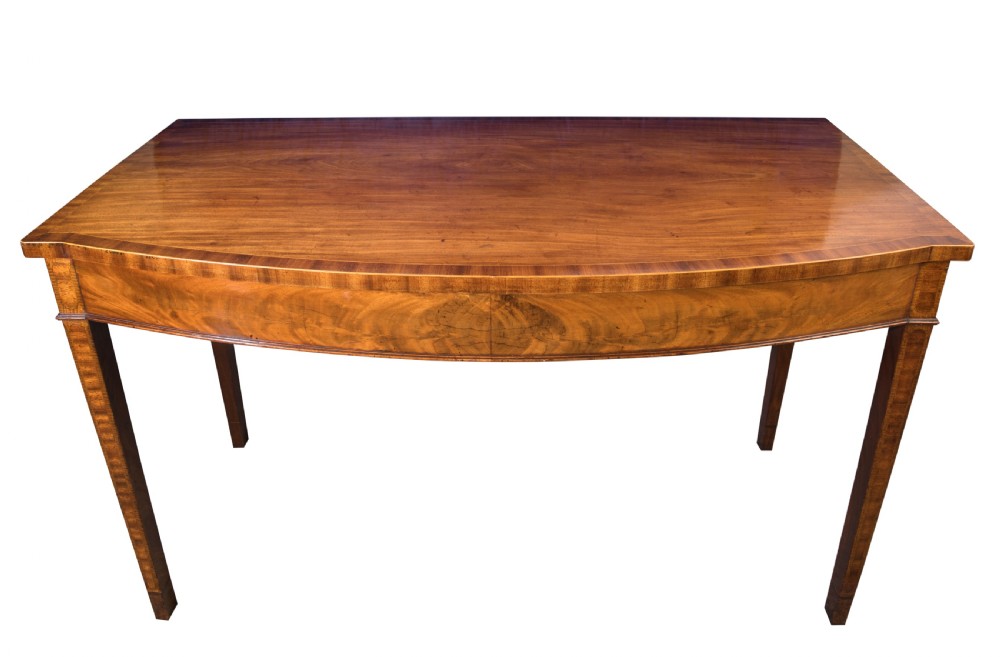 Fine George III mahogany bow front side table. Circa 1780
