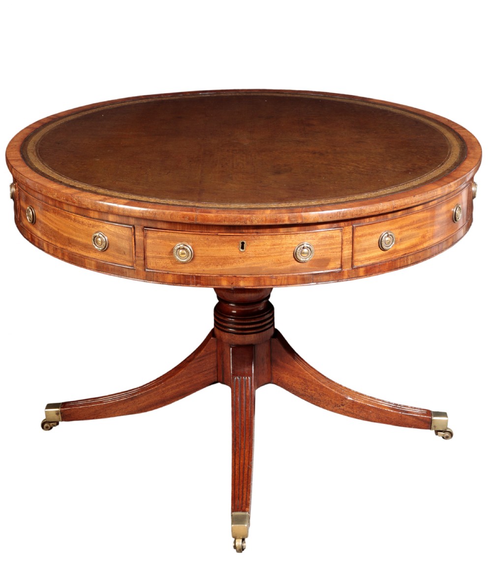 George III mahogany drum table. Circa 1800