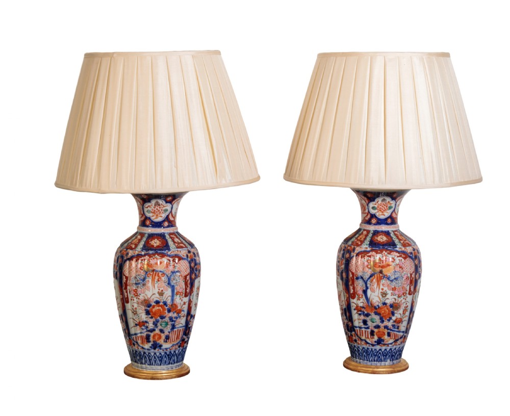 Pair of late 19th century Imari vases converted to lamps. Circa 1890