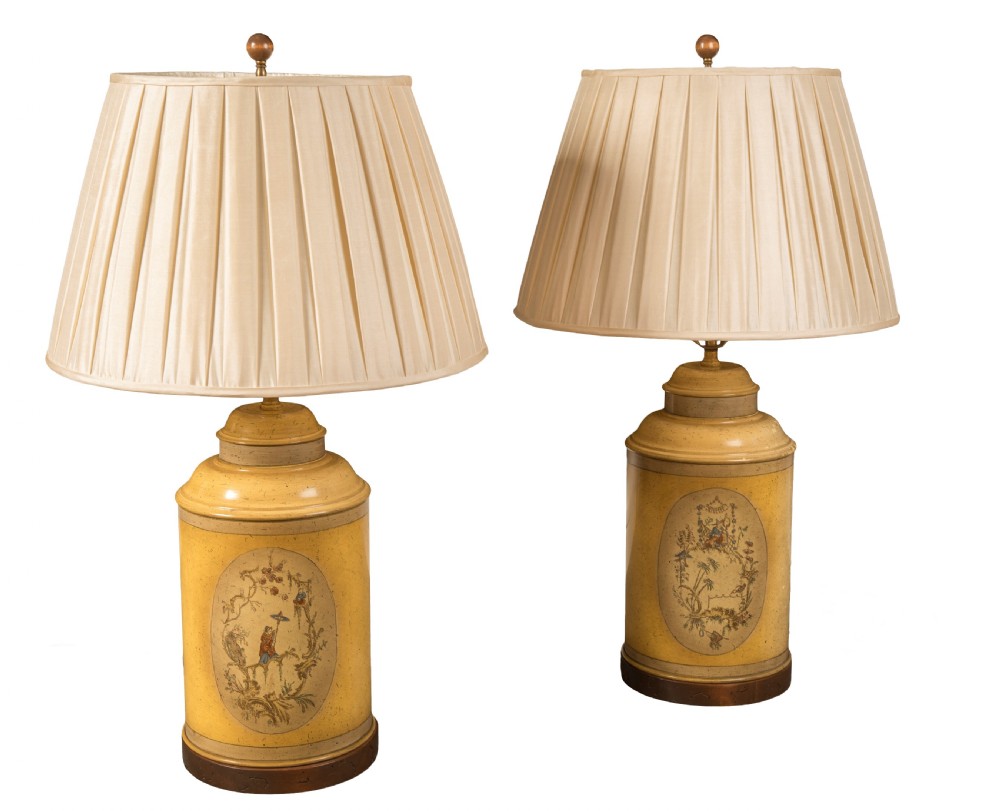 Pair of 20th century Chinese canisters and shades