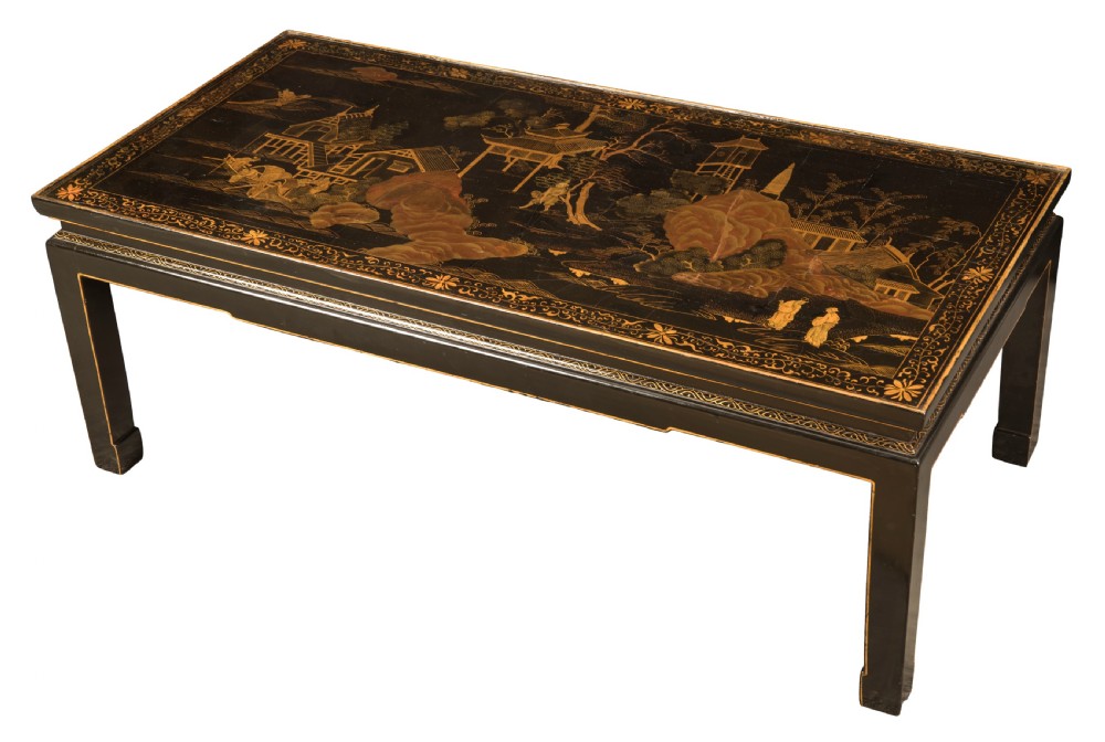 18th century Chinoiserie panel converted to a tray table. Circa 1780
