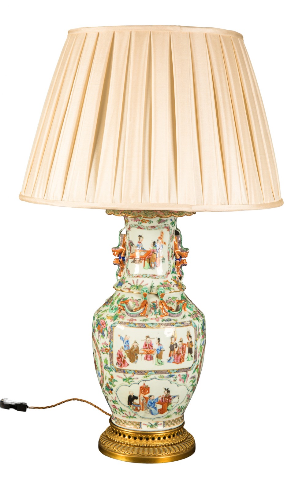 19th century Cantonese vase and shade. Circa 1860