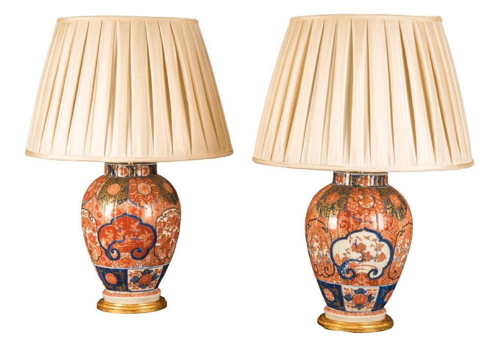 Pair of late 19th century Imari vases converted to lamps. Circa 1890