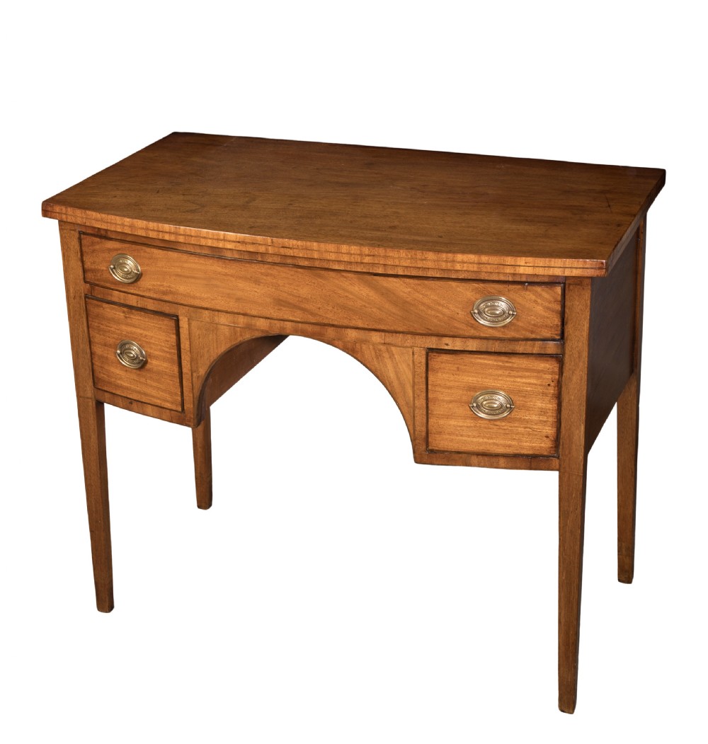 George III mahogany bow front dressing table. Circa 1790