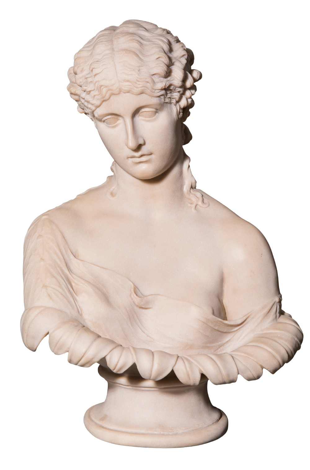Late 19th century bust of the Greek Goddess Clytie. Circa 1900