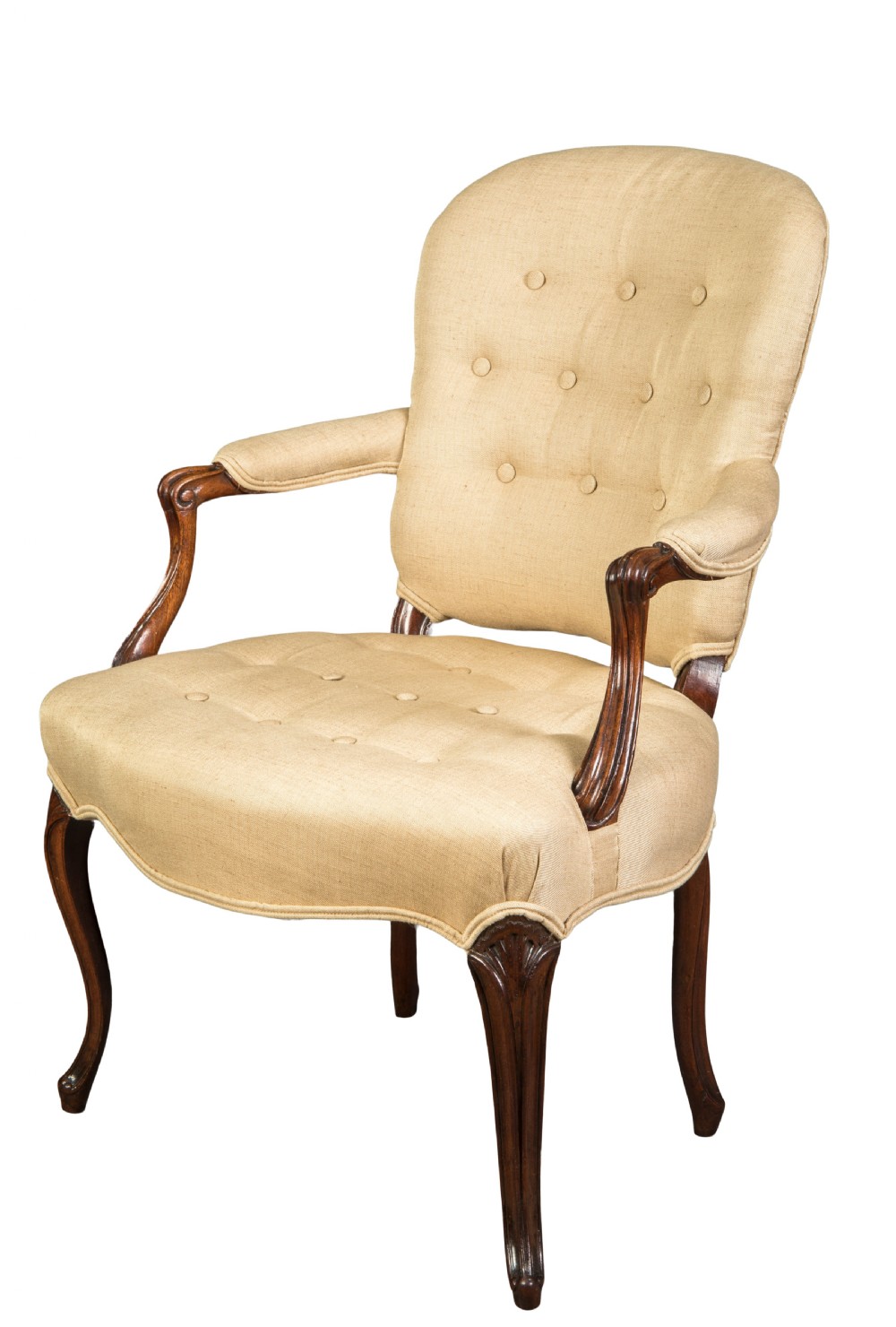 George III mahogany Hepplewhite open armchair. Circa 1780