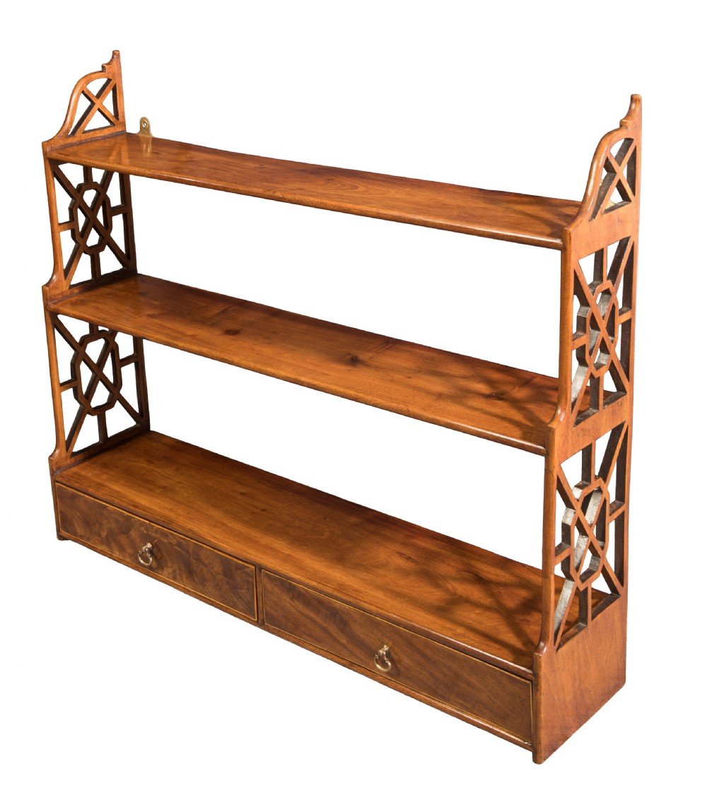George III mahogany hanging shelves Circa 1765