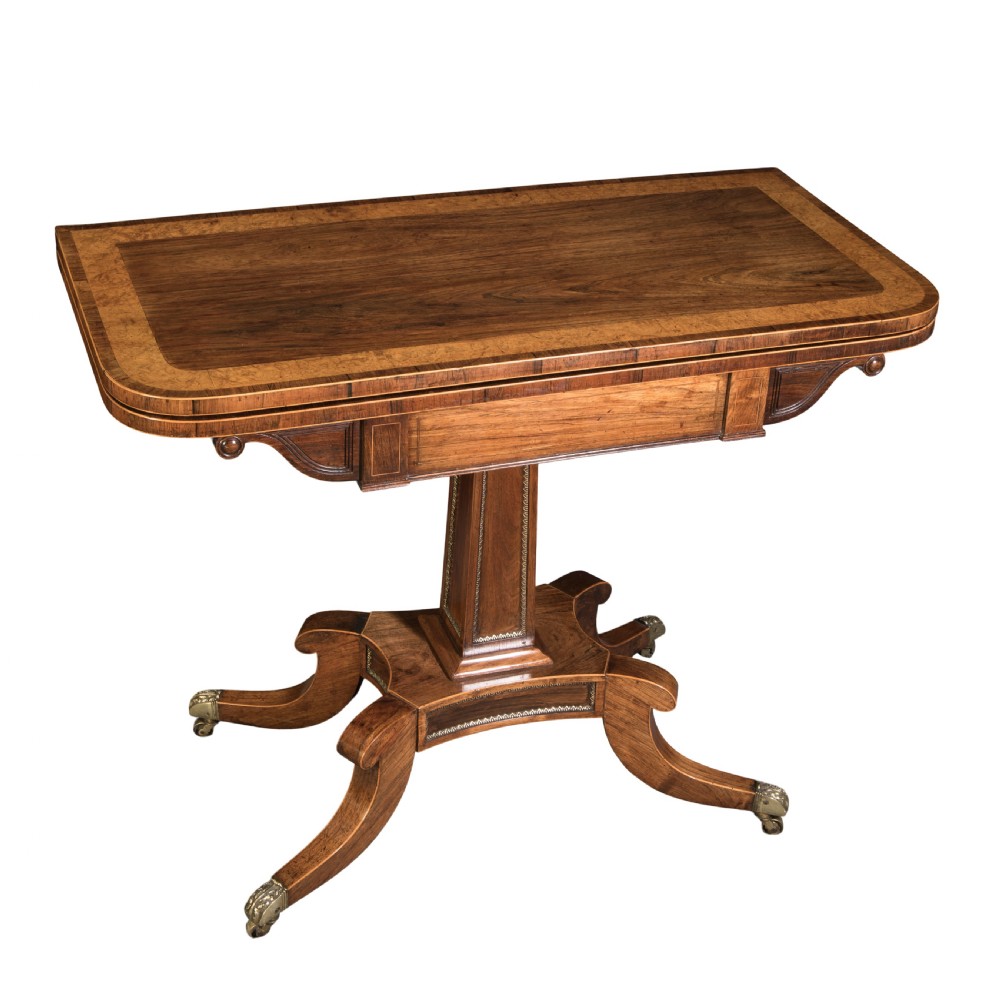 A good Regency rosewood card table. Circa 1815