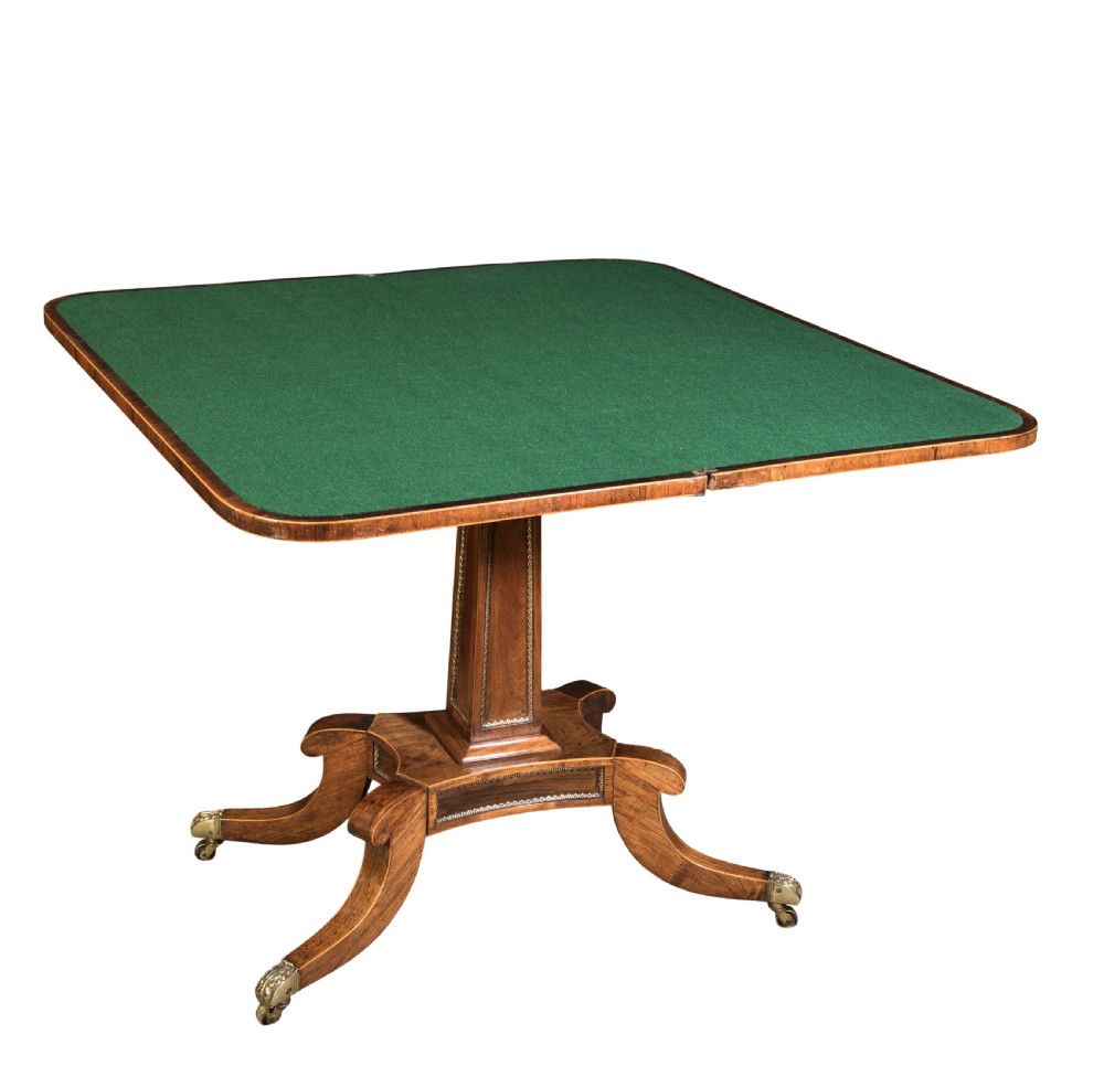 A good Regency rosewood card table. Circa 1815 View II
