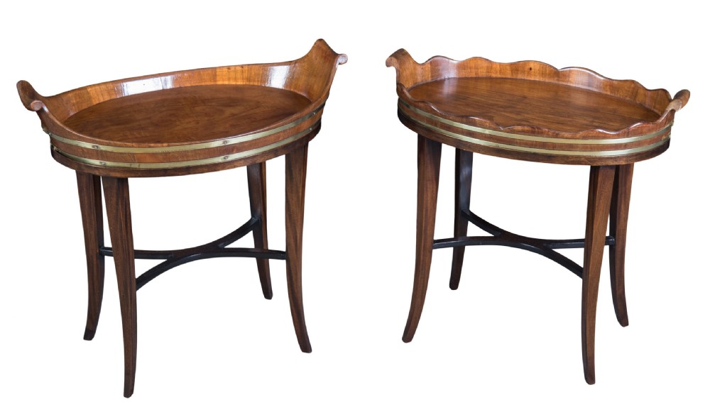 A near pair of small 19th century mahogany trays. Circa 1810