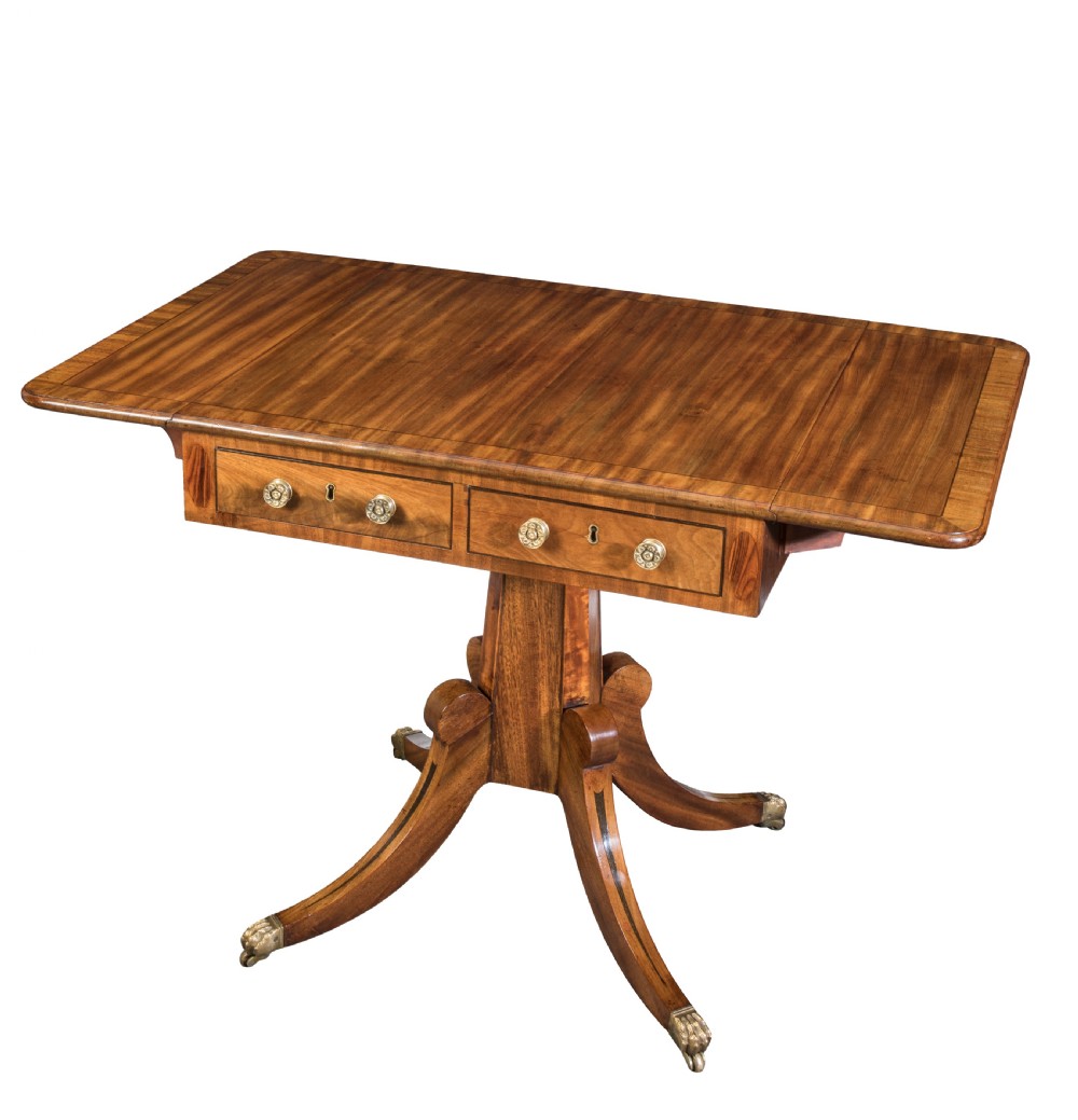 Small Regency Mahogany Crossbanded Sofa Table