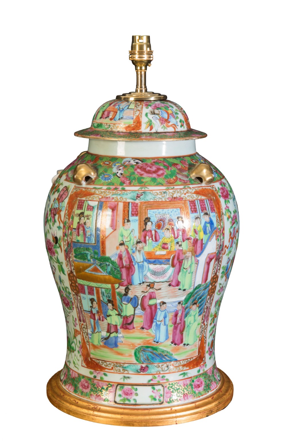Late 18th Century Cantonese Vase Converted to Lamp