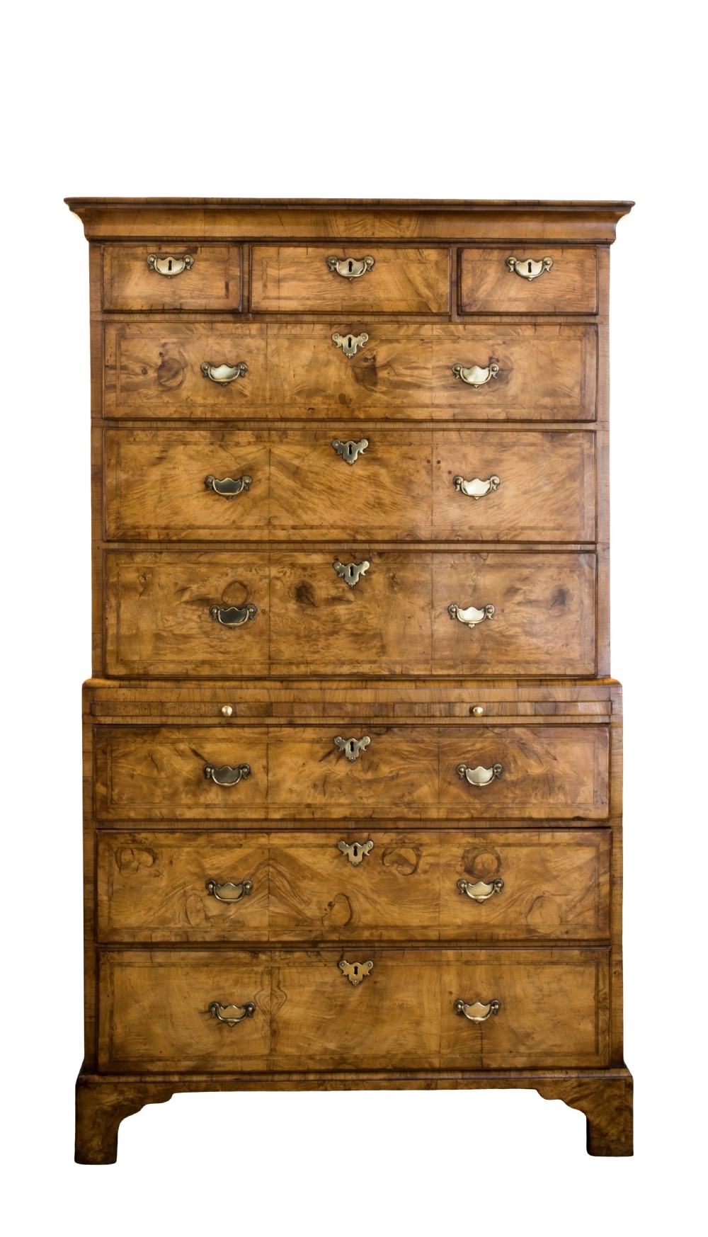 George II walnut tallboy. Circa 1720
