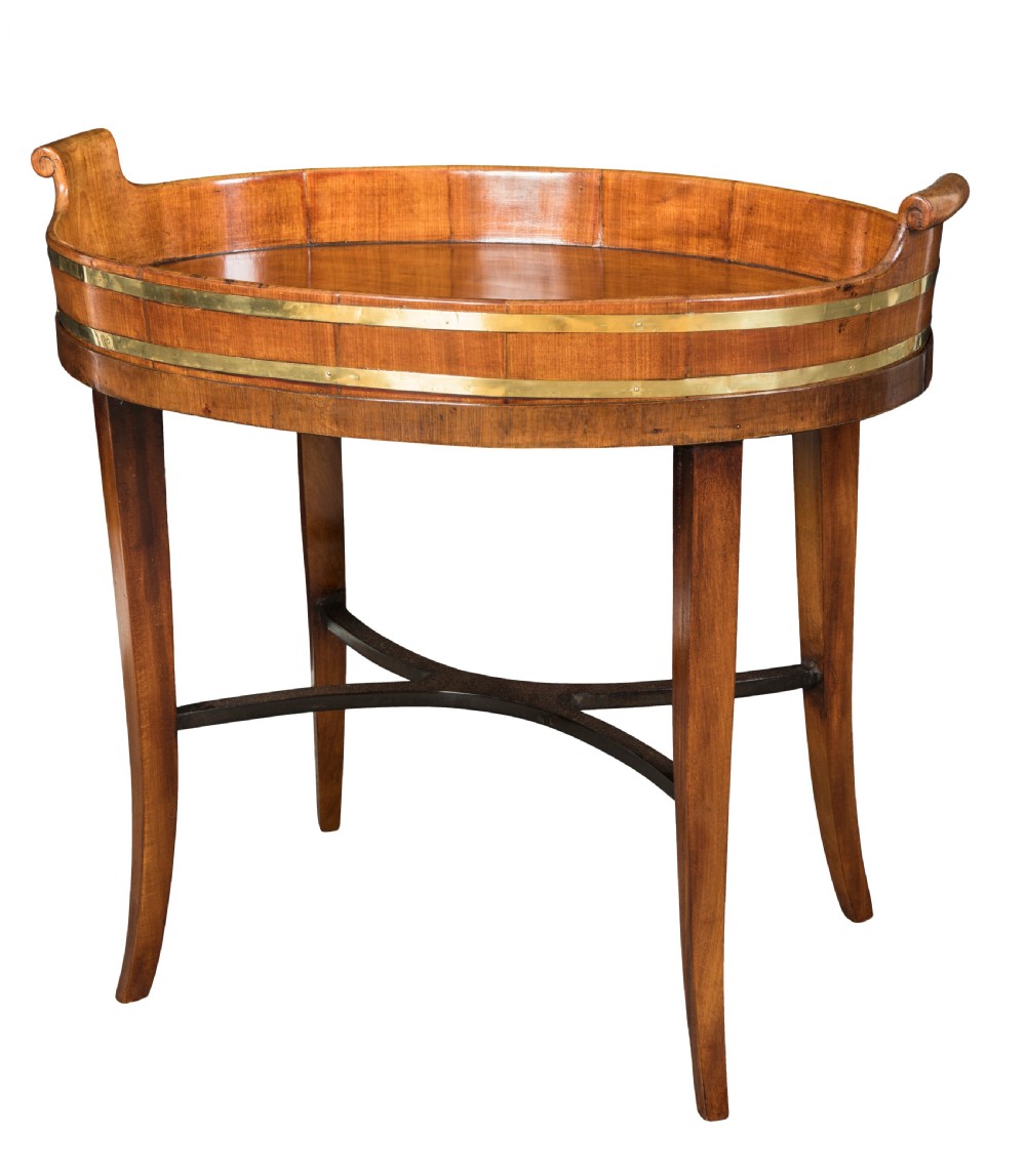 George III mahogany brass-bound tray. Circa 1810
