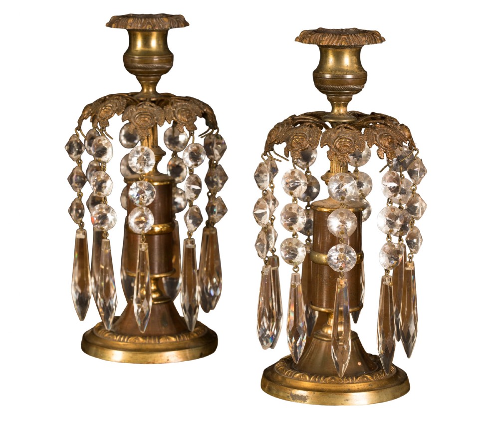 Pair of Regency gilt and ormolu lustres. Circa 1820