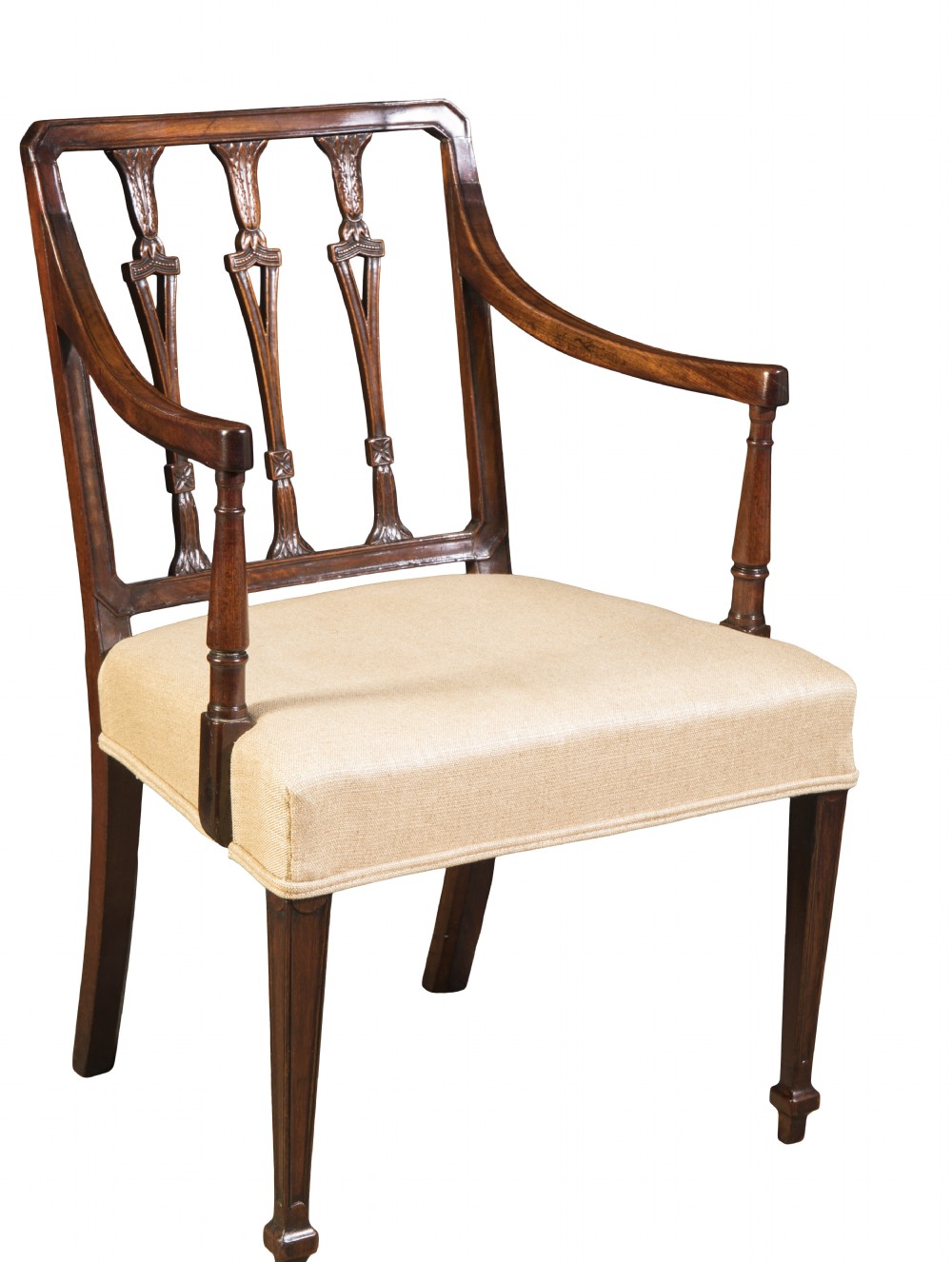 Late 18th century mahogany Hepplewhite carver chair. Circa 1790