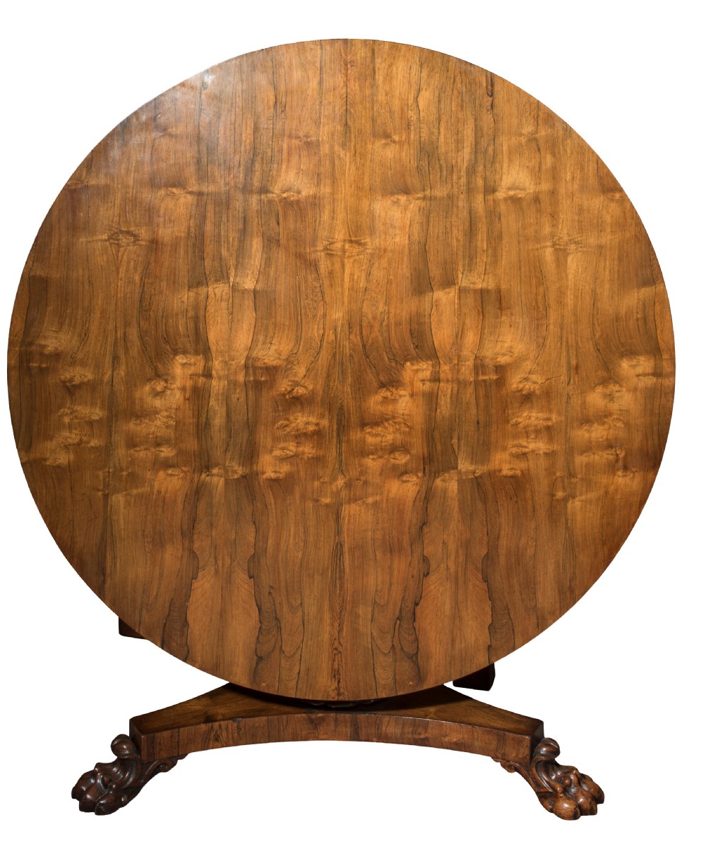 Regency rosewood round centre table on pedestal  Circa 1820 View II