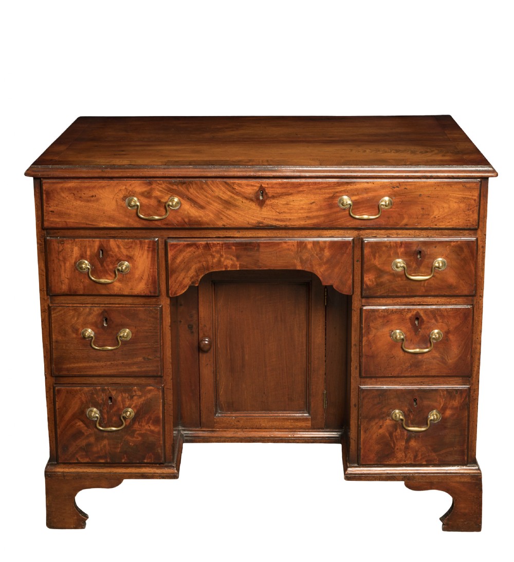 George II mahogany knee hole desk. Circa 1740