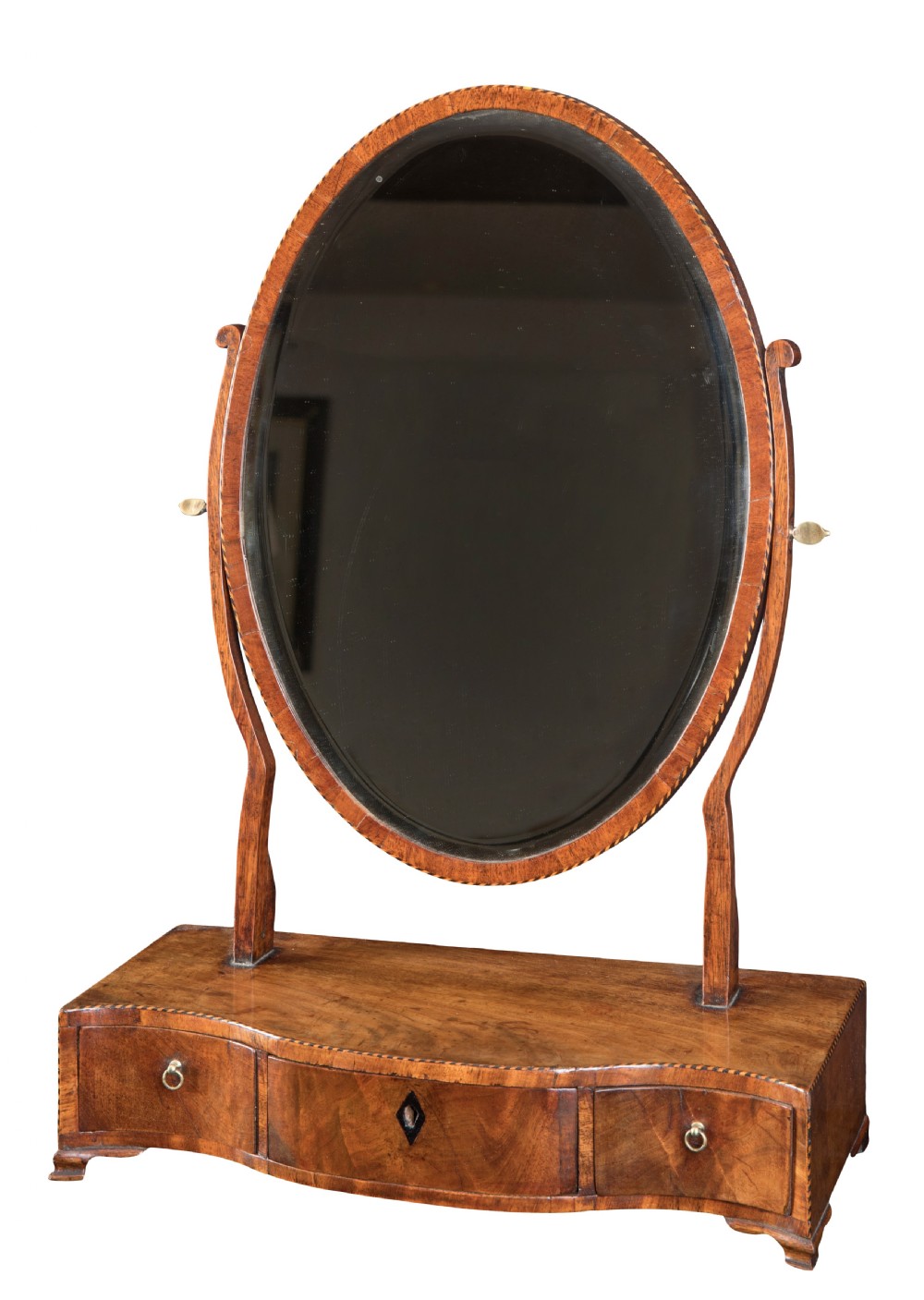 George III mahogany Serpentine dressing table mirror, Circa 1790