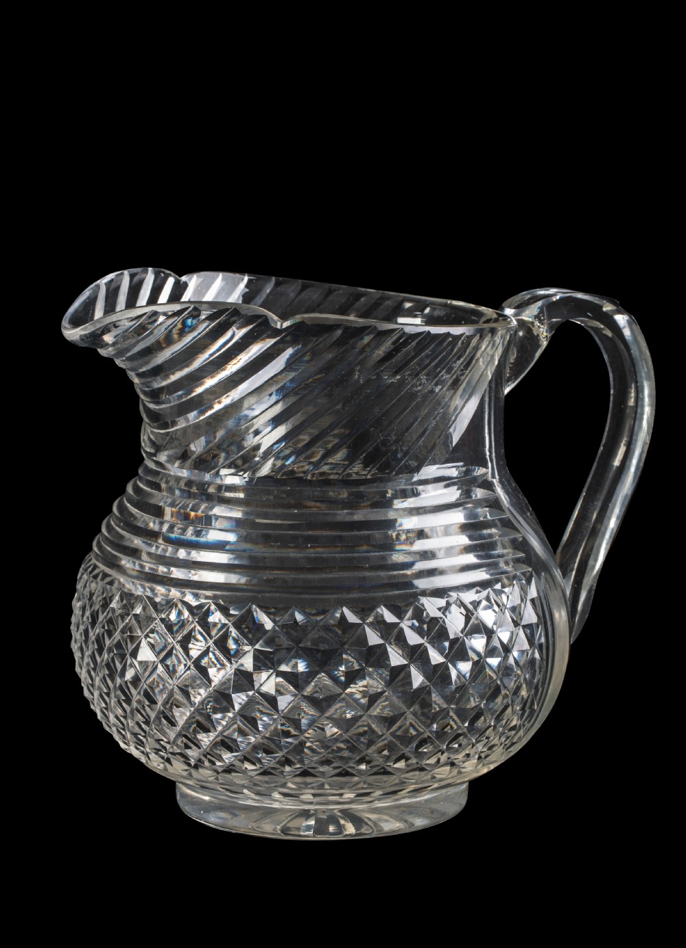 Late 19th century cut glass jug, Circa 1860