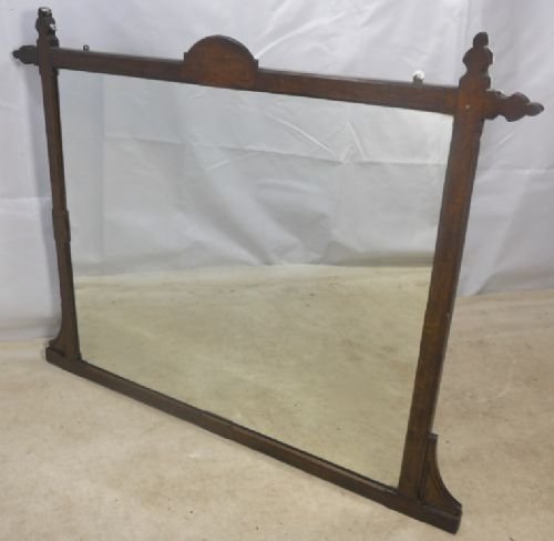 Gothic Oak Overmantle Mirror