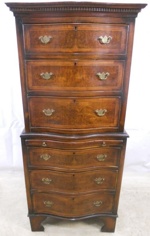Georgian Style Walnut Chest on Chest