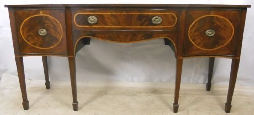 Large Georgian Style Inlaid Mahogany Sideboard