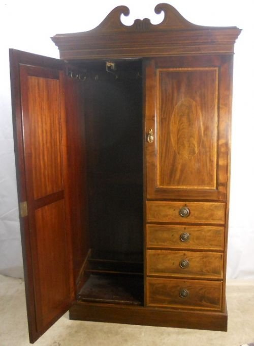 fig 1. Edwardian Inlaid Mahogany Combination Wardrobe by Maples & Co